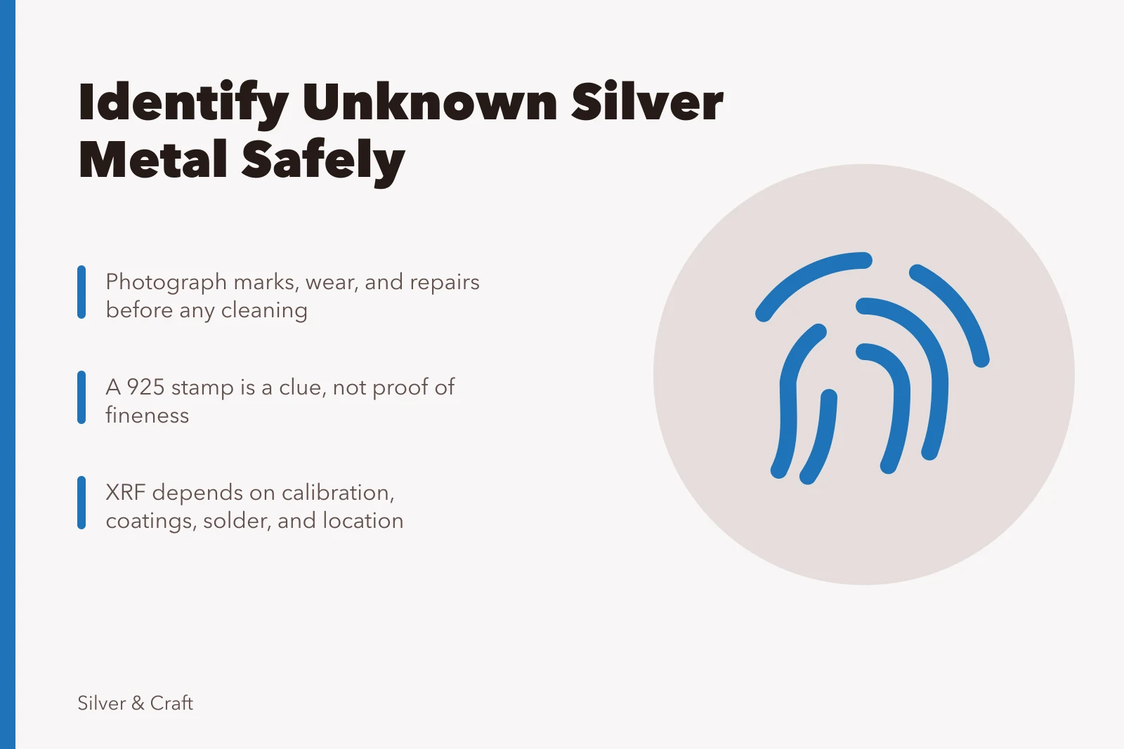 Guide to identifying and documenting unknown silver-colored metal objects. How to identify and document an unknown silver-colored metal