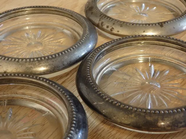 silver, glass, coasters, arts, crafts