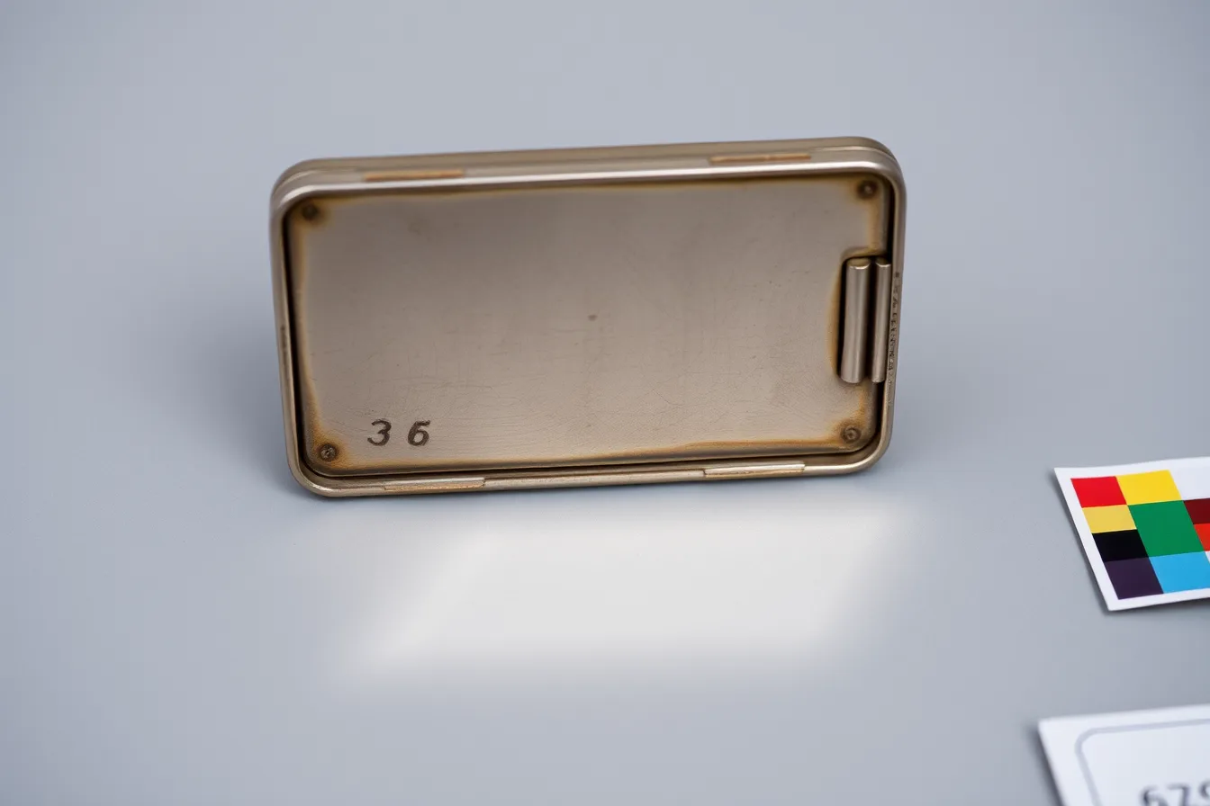 Worn hallmarks on the underside of a silver hinged box under raking light. Tracing an inherited silver object from mark to material case