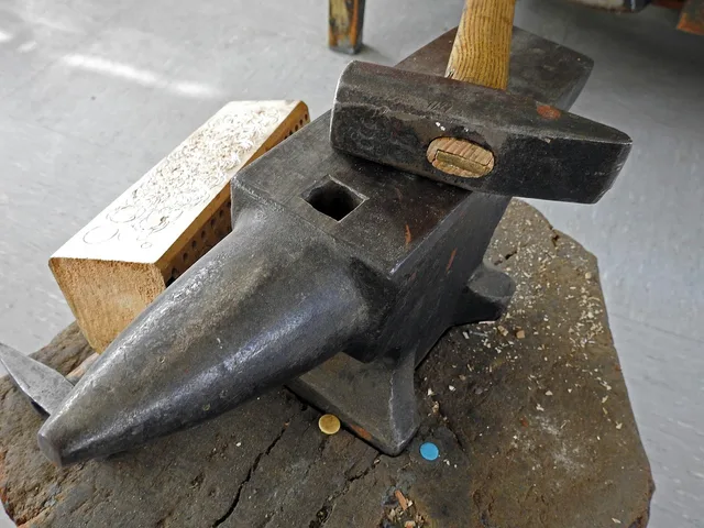 hammer, anvil, tool, metal, craft, forge, work, hammer, anvil, anvil, anvil, anvil, anvil, forge, forge. Silver forming problems: cracks, wrinkles, springback and tool marks