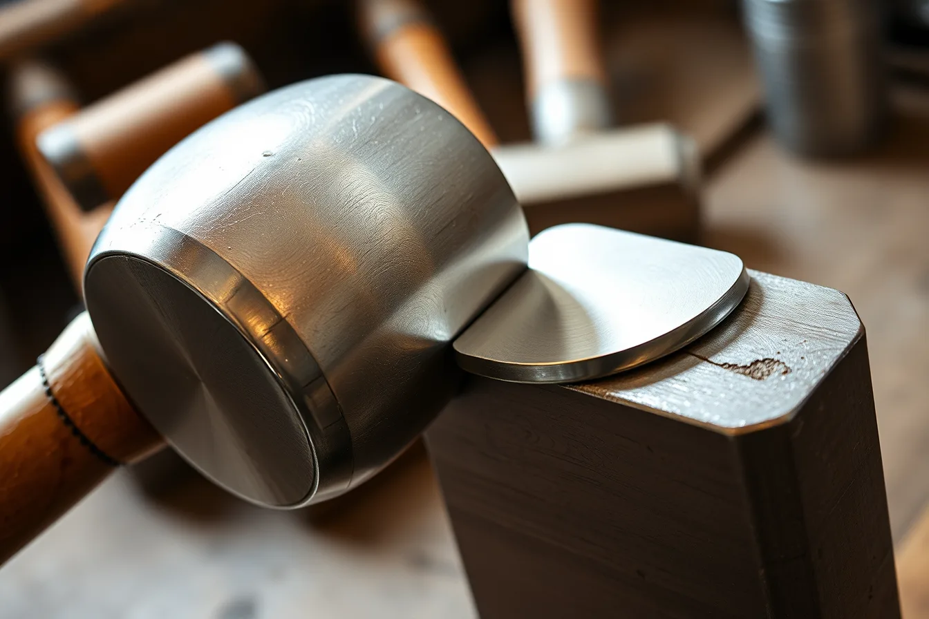 Silversmith hammering silver sheet on a polished steel stake. Silver forming guide: hammers, stakes, mandrels, annealing, and shape control