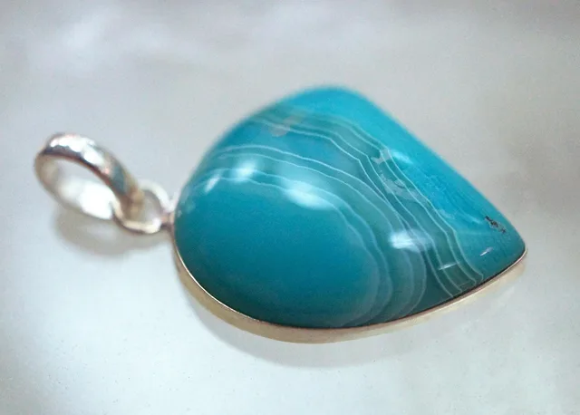 agate, pendant, sterling silver, sterling, silver, bail, charm, amulet, talisman, cabochon, bezel, stone, gem, handmade, beaded, jewelry, fashion, semiprecious, gemstone, natural, crystal, gift, tea, blue, green, striped. Sterling silver pendant project case: process plan, controls, and final inspection