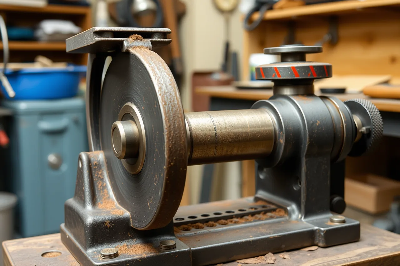 Bench polishing lathe with guarded wheel and tool rest (Silver finishing safety checklist: abrasives, compounds, wheels and extraction)