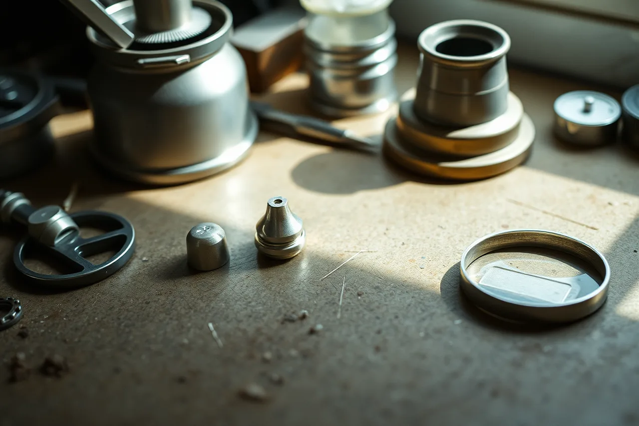 Silversmith inspecting a gap between two silver parts under light (Silversmithing workmanship problems: poor fit, distorted metal and heat damage)